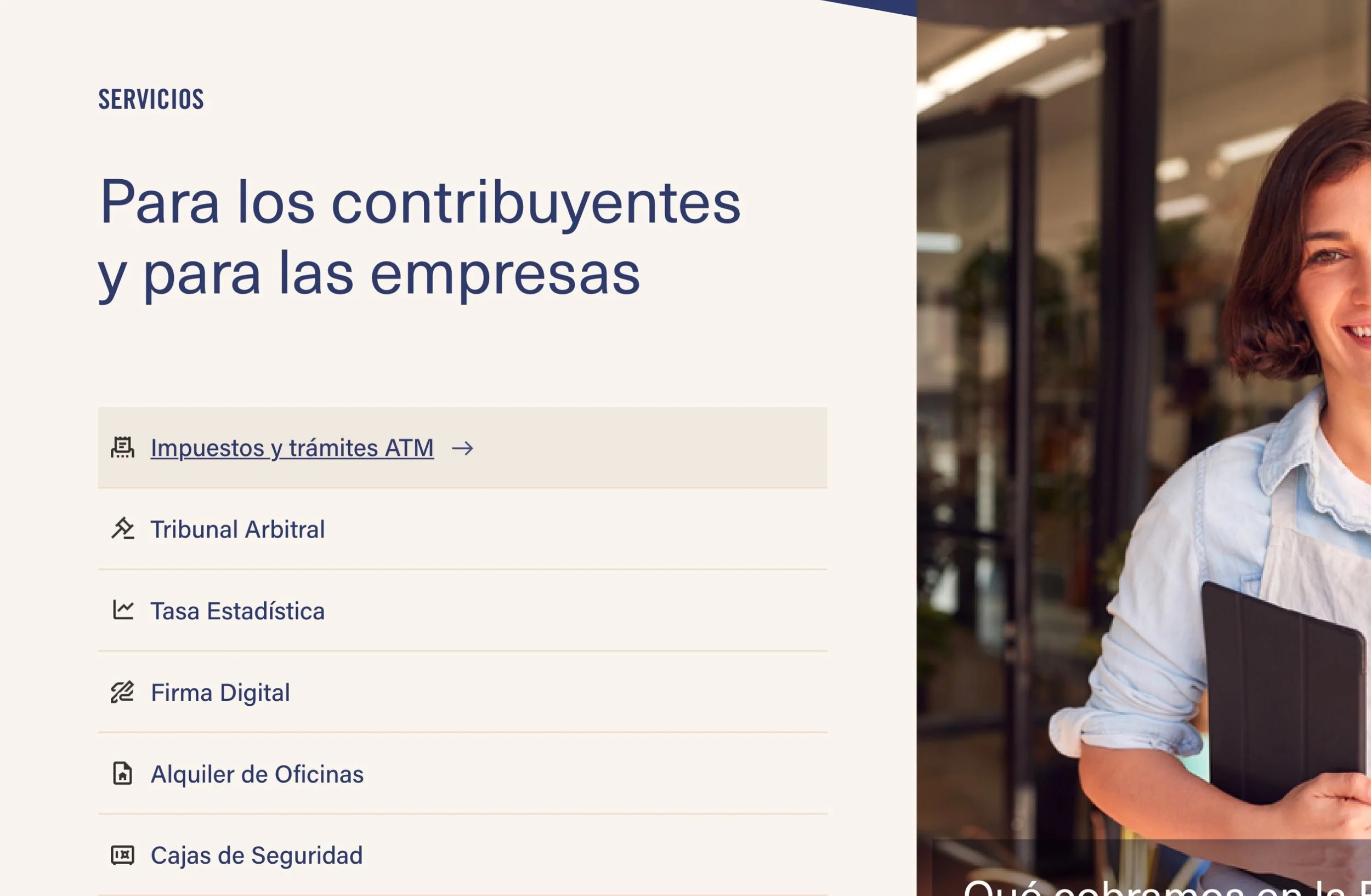 Bolsa de Comercio — servicios