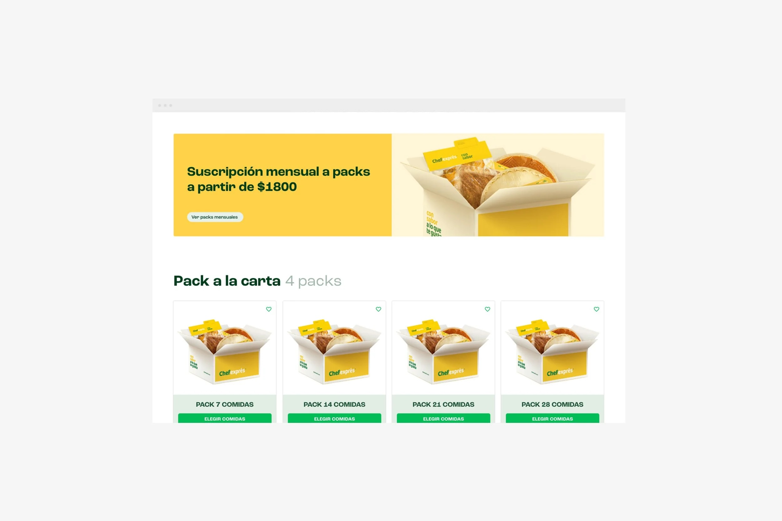 Chefexprés — pack a la carta