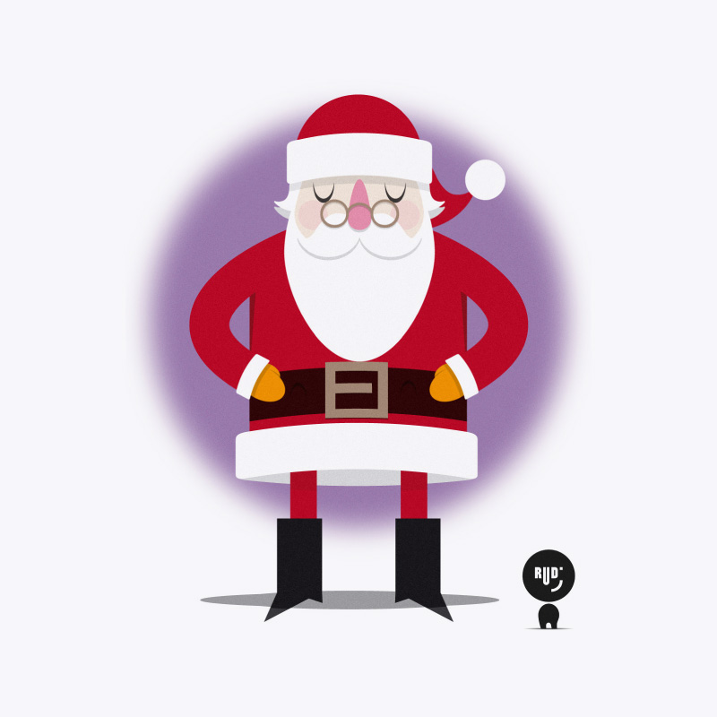 Papá Noel con brillo navideño