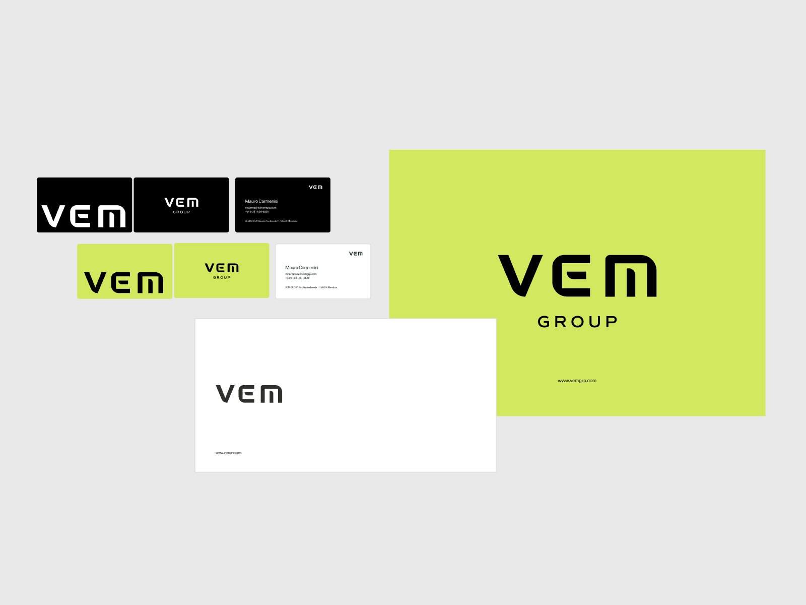 VEM Group — sistema de marca y papelería